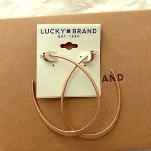 Lucky Brand rose gold hoop earrings